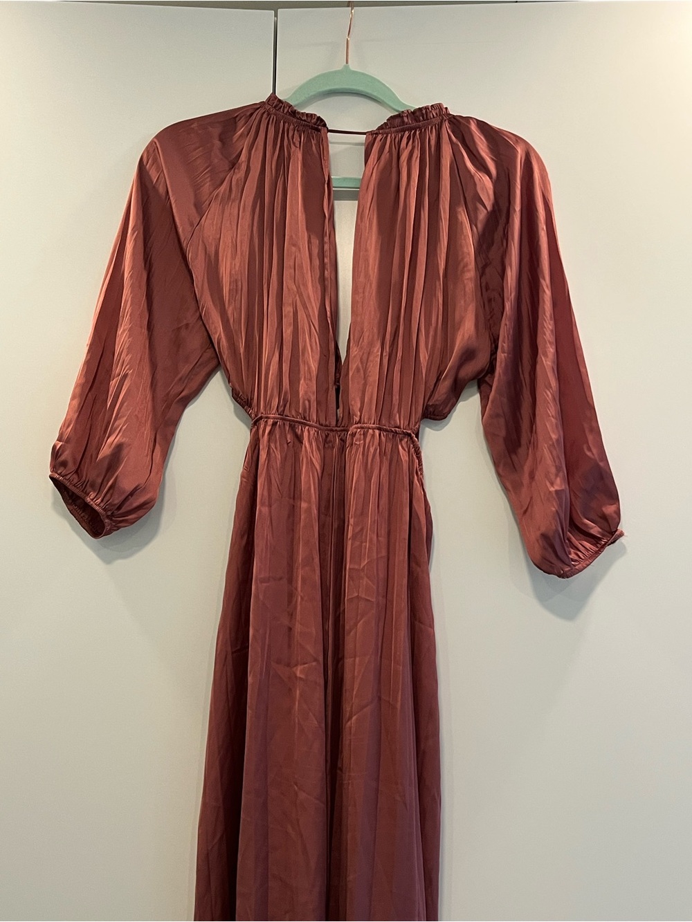 NEW Zara Satin Maxi Dress in Rust - Picture 2 of 3
